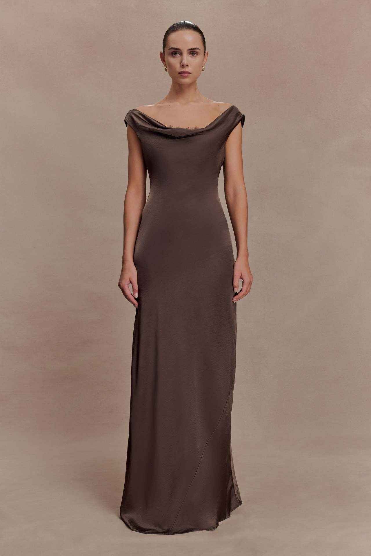 Elegant Lace Evening Dress With A Boat Neckline