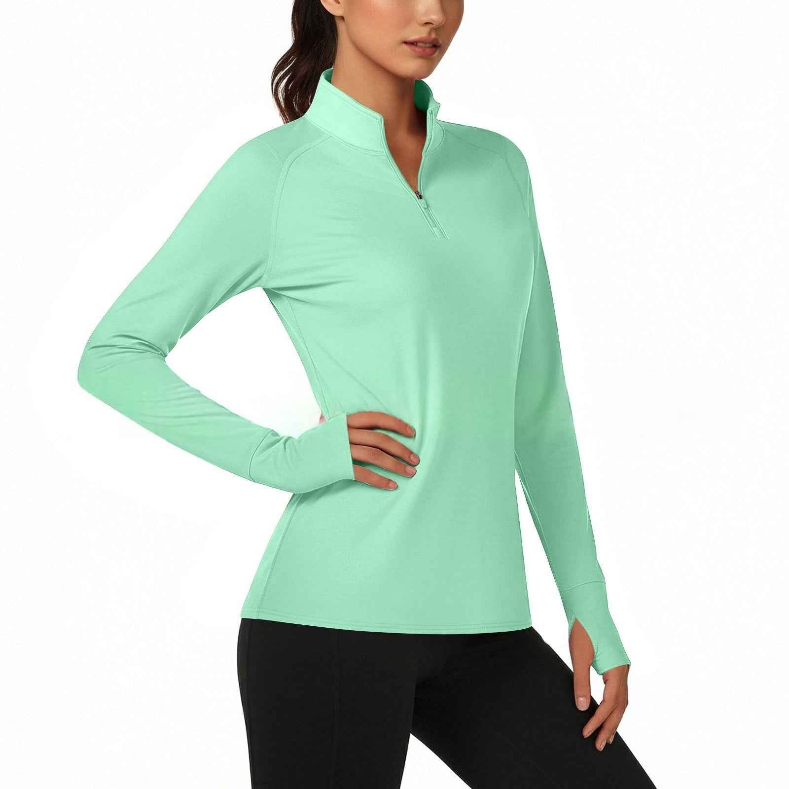 Womens Casual Solid-color Versatile Bottoming Shirt
