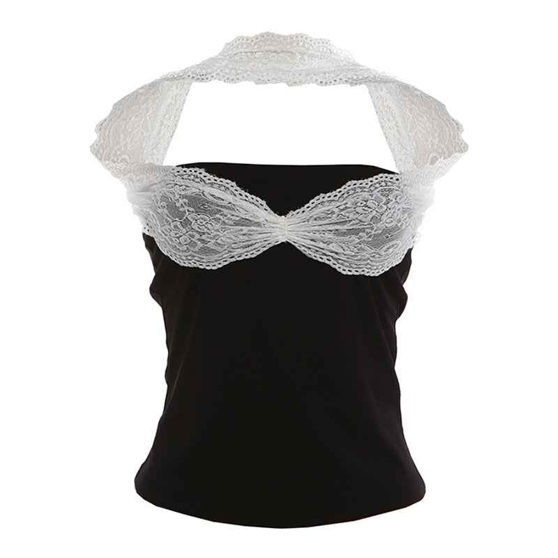Creative Lace-Patchwork Strapless Tank Top For Women