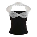 Creative Lace-Patchwork Strapless Tank Top For Women
