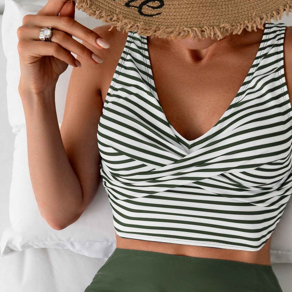 Cross-Back Tank Top & High-Waist Boxer Shorts Set