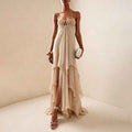 Women's High-Waist Strappy Irregular Long Dress — 3 Colours
