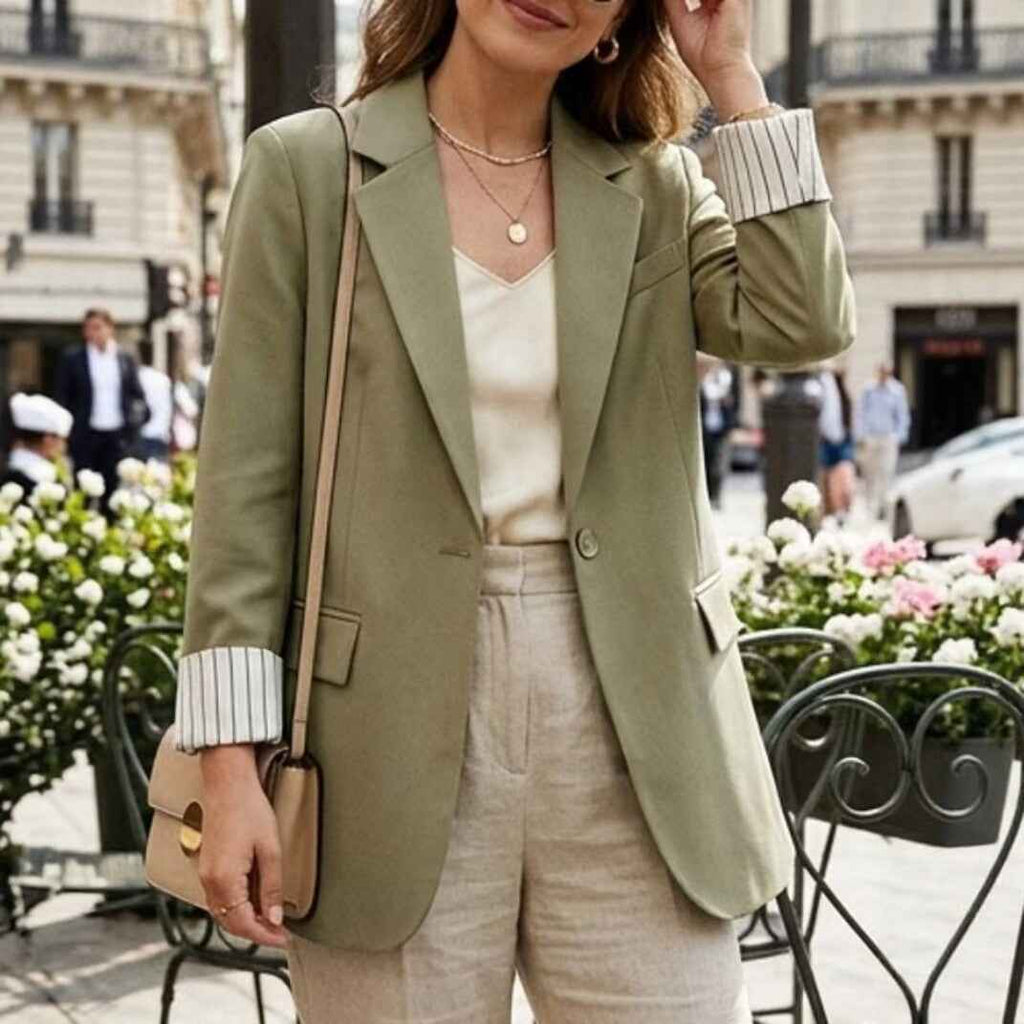 European And American Commuter Casual Solid-Color Blazer