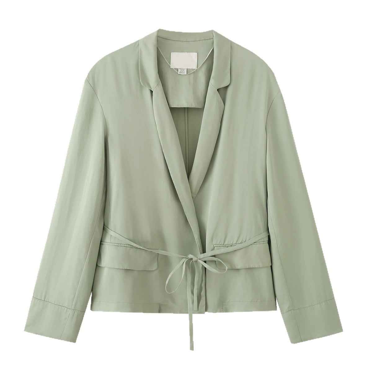 Womens Versatile Lace-up Waist-cinching Casual Jacket