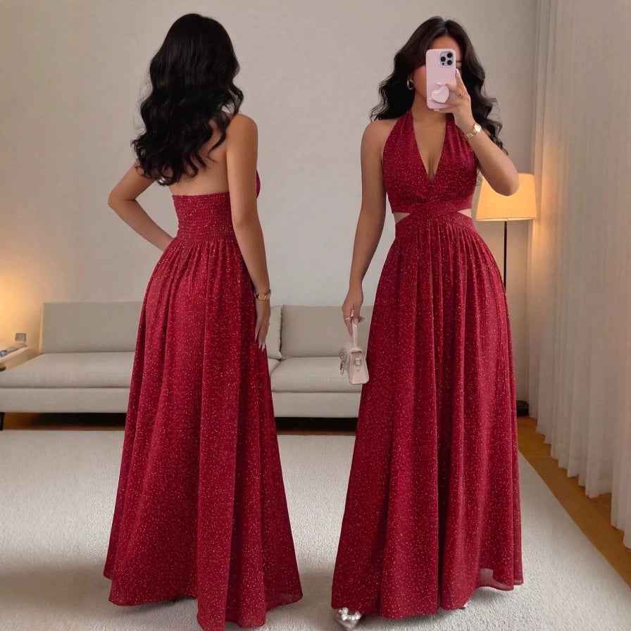French-style Elegant Womens Beach Vacation Dress