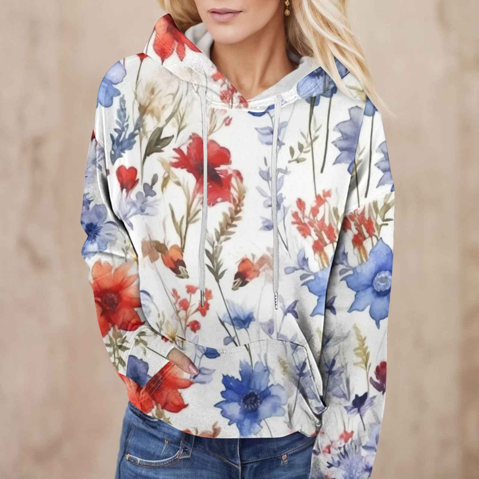 3D Digital Print Loose-Fit Women's Hoodie Sweatshirt