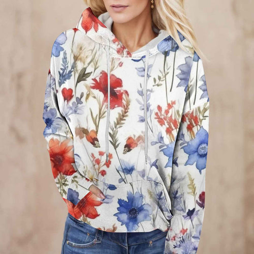 3D Digital Print Loose-Fit Women's Hoodie Sweatshirt
