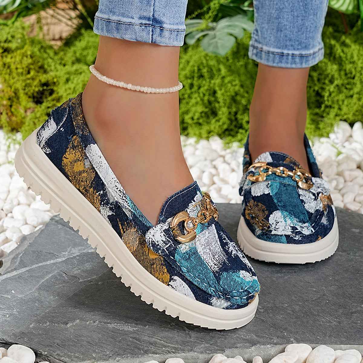 Colour-Block Canvas Sneakers — 4 Colours