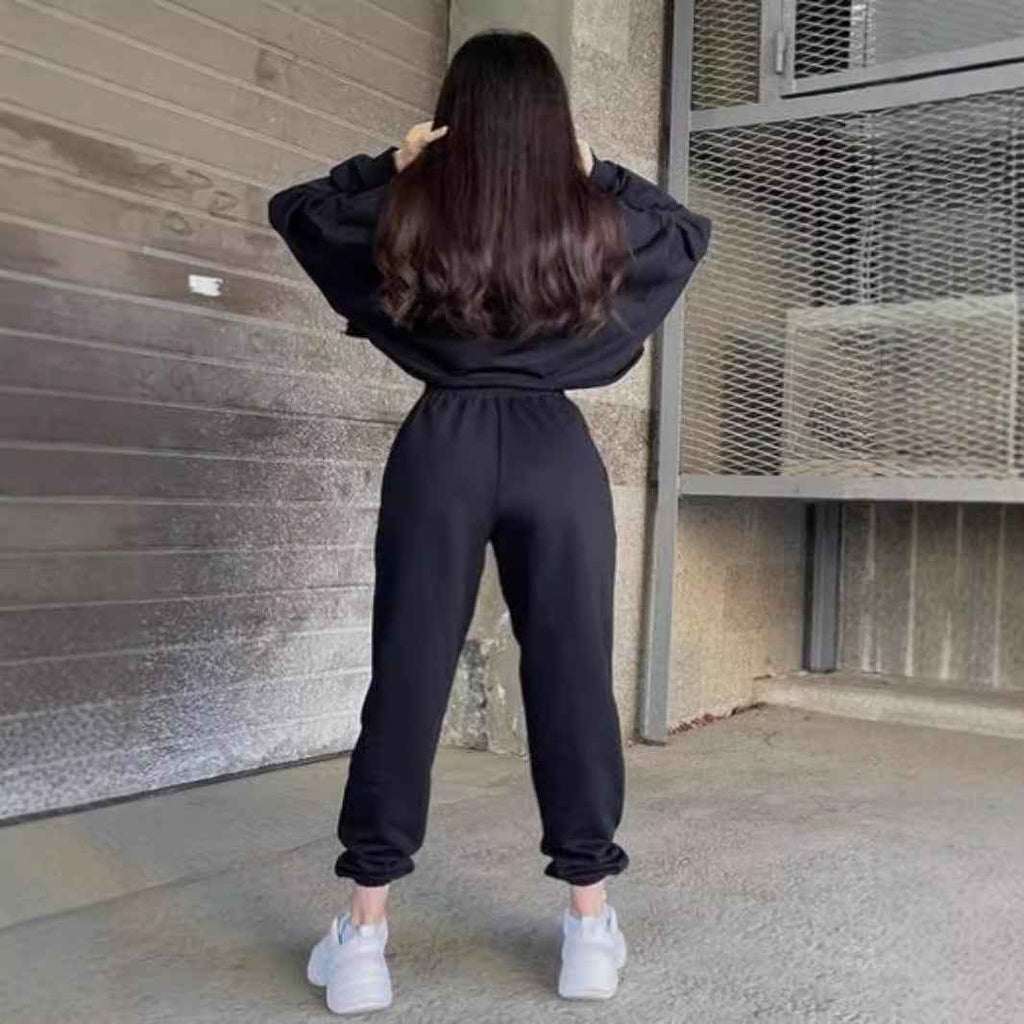Embroidered Two-Piece Hoodie Set – Slim Fit Casual Sporty Co-ord