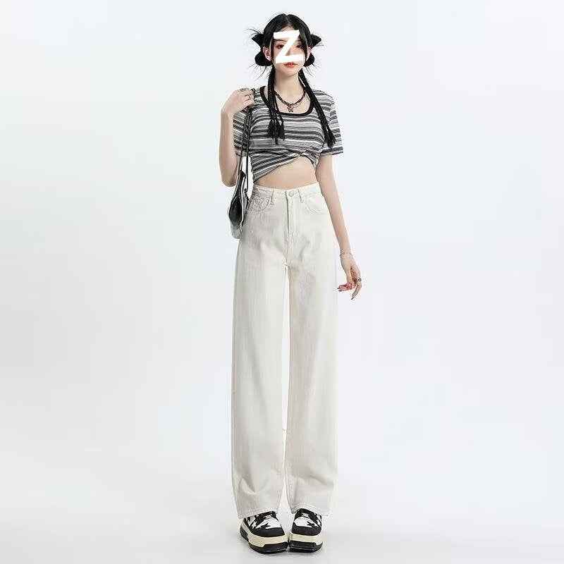 High-Waist Straight-Leg Jeans