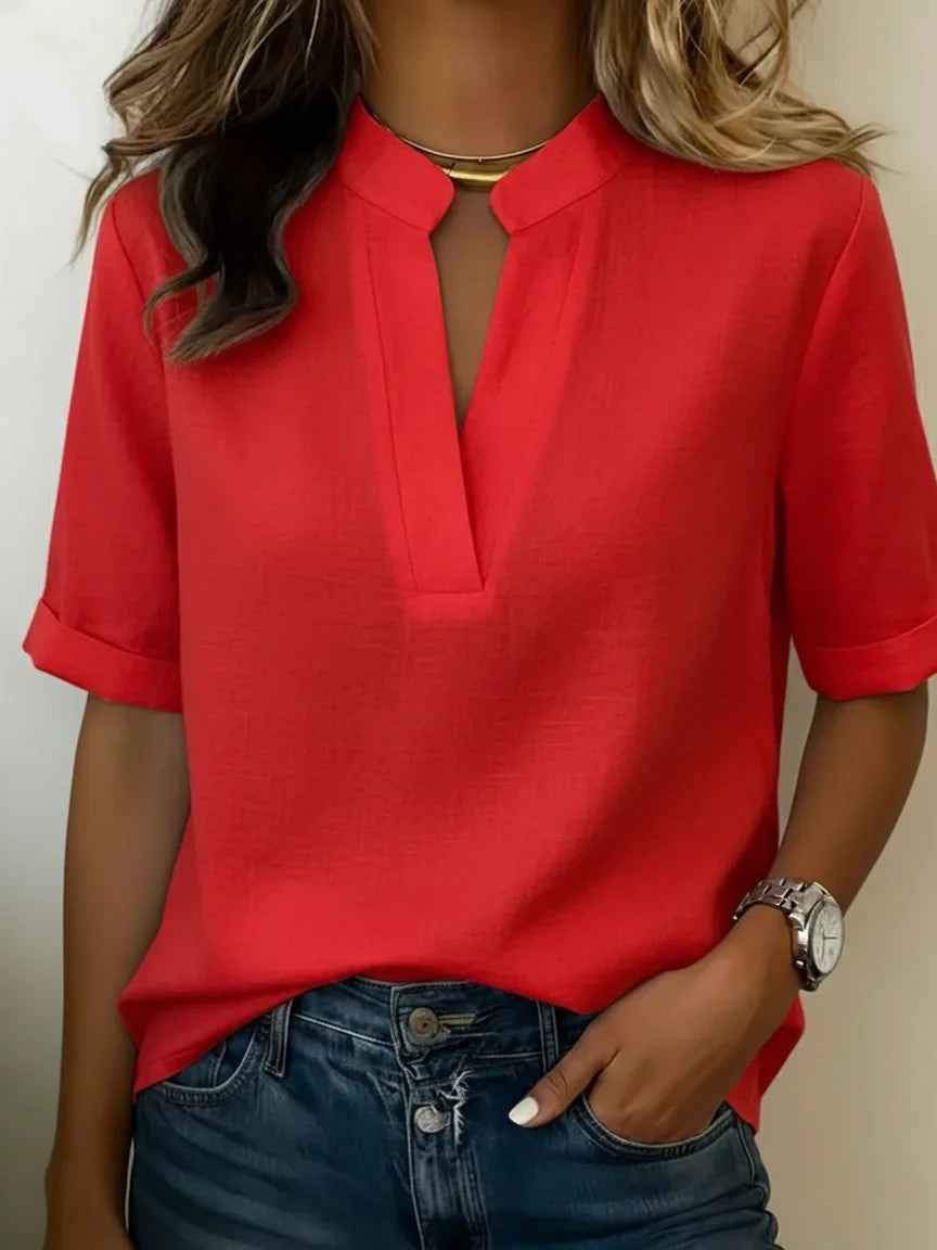 V-Neck Loose Casual Blouse