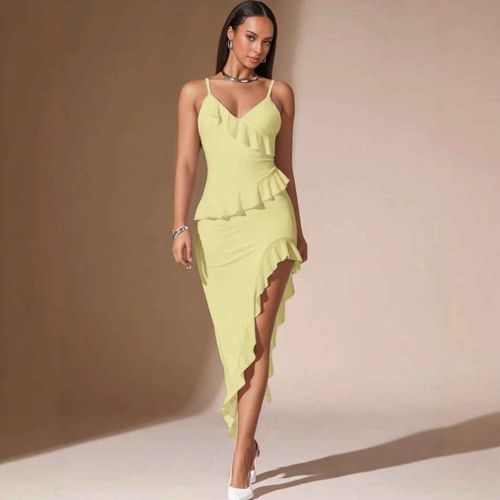 Mesh-Panel Seaside Holiday Dress