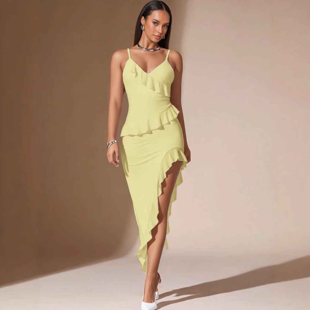 Mesh-Panel Seaside Holiday Dress