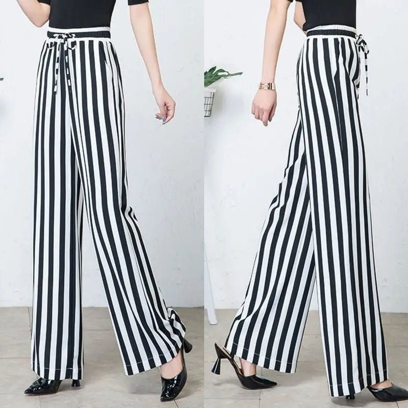 Wool Blend Ultra-Low Waist Asymmetric Wide-Leg Pants