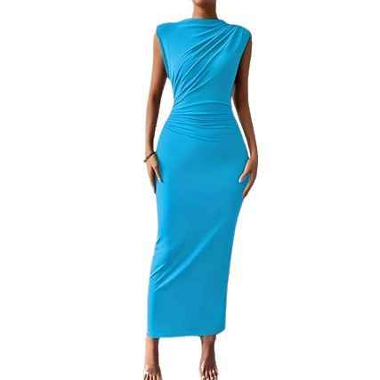 Sleeveless High-Waist Bodycon Maxi Dress