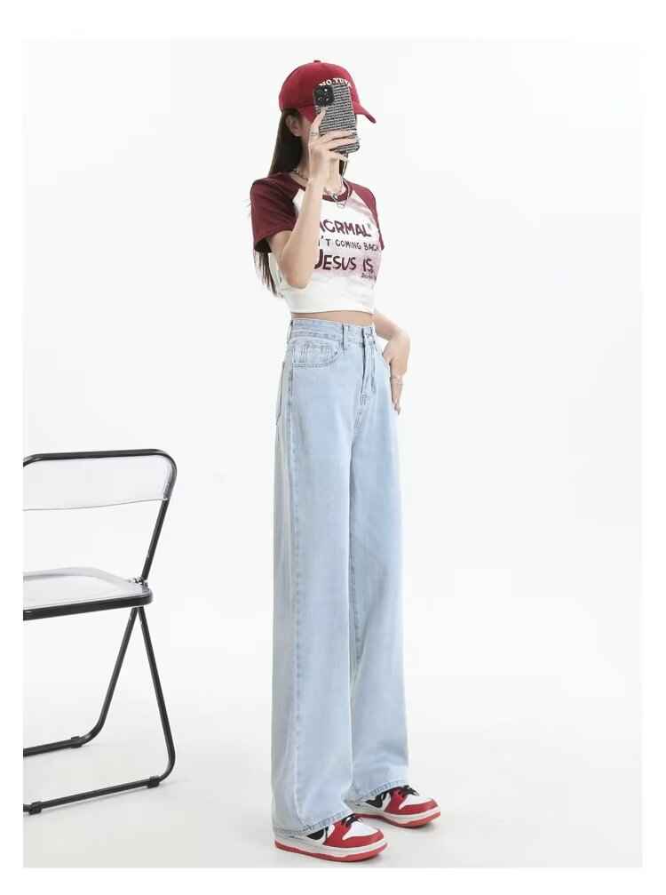 High-Waist Straight-Leg Jeans