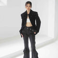 Women's Sequined Fringe Short Jacket – Black Polyester