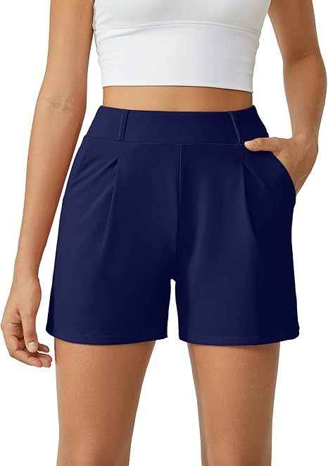 Women's Mid-Waist Colour-Block Chenille Straight-Leg Shorts