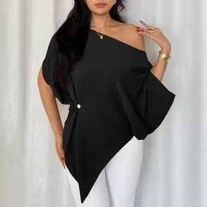Niche Relaxed-fit Figure-flattering Batwing-sleeve Top