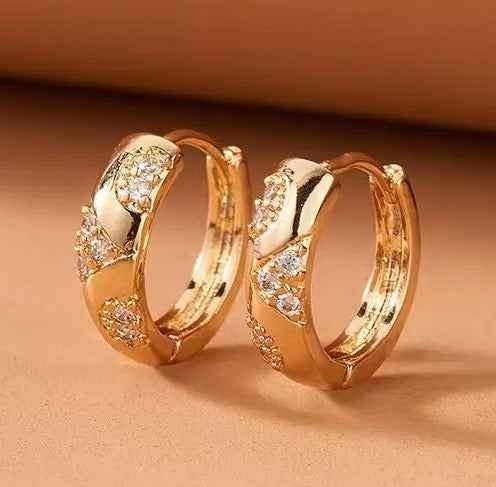 Micro Paved Cubic Zirconia Earrings Women Vintage Retro Earrings Fashion Versatile Popular Jewelry