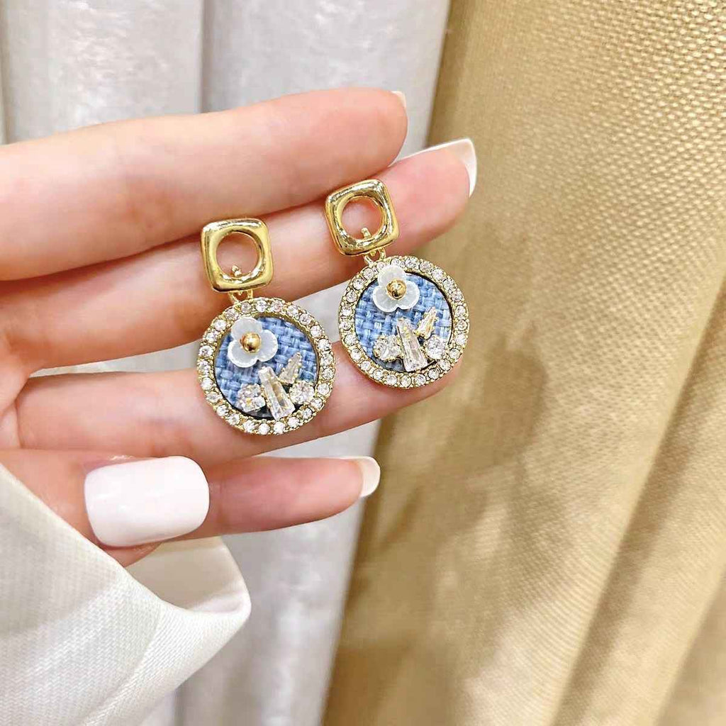 Vintage Retro Sparkly Cubic Zirconia Flower Earrings, Elegant Luxury  Forest Chic Ladies Statement Ear Ornaments