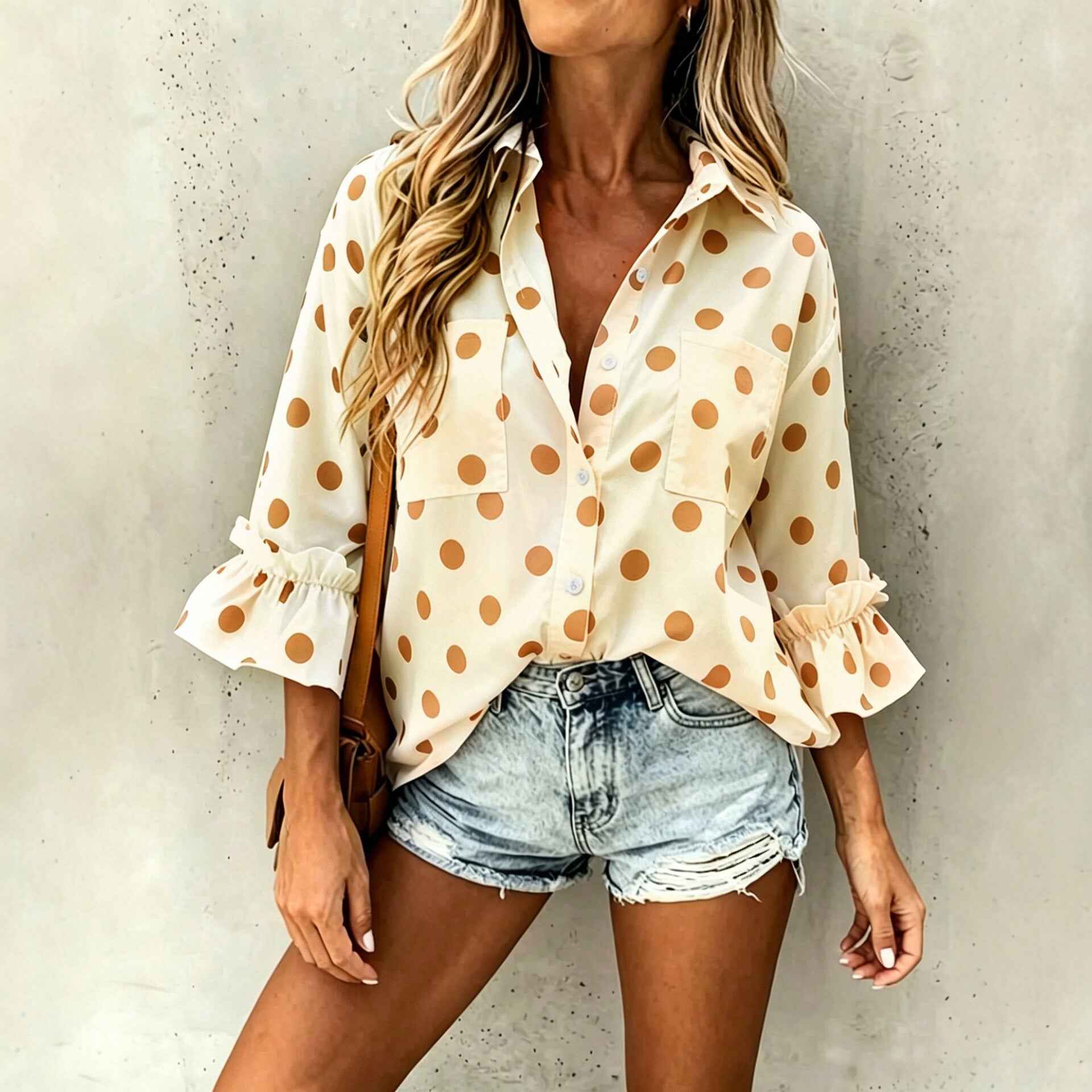 Women's Ruffled Flare-Sleeve Loose Shirt — 4 Colours
