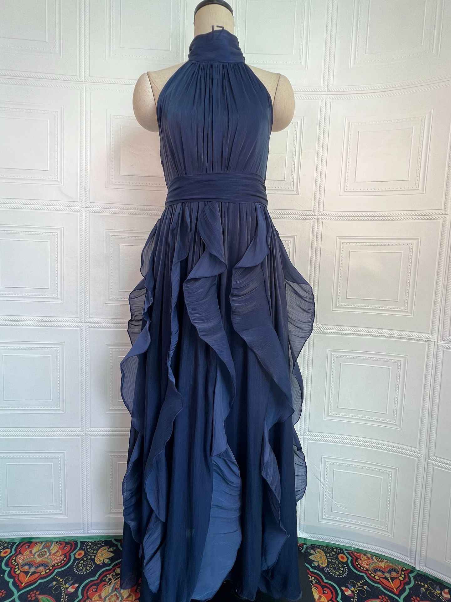 Women's Sleeveless A-Line Maxi Dress with Ruffled Trim — 7 Colours, XS–3XL