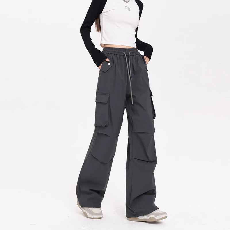 Korean Style Niche Drapey Cargo Pants For Women