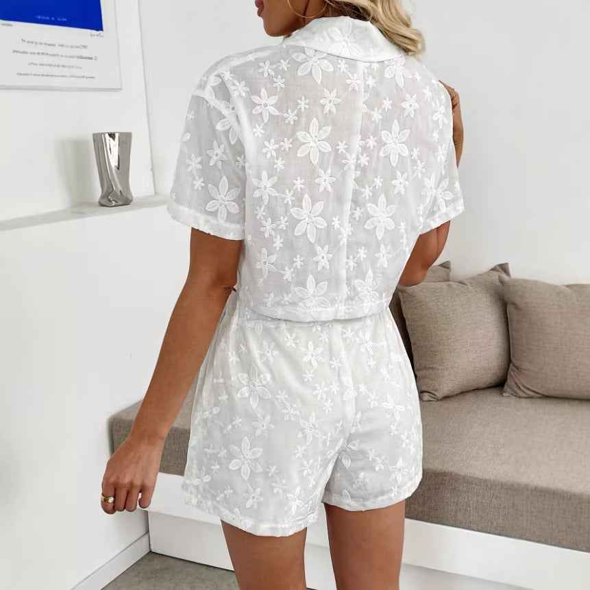 Women's Casual Short-Sleeve Top & Shorts Set