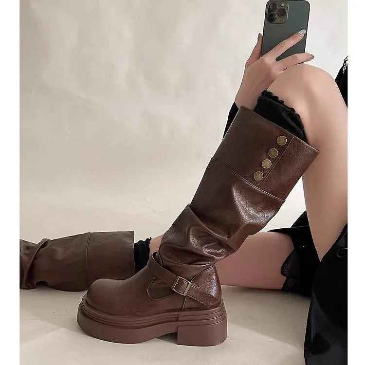 Chunky-Sole Over-the-Knee Boots