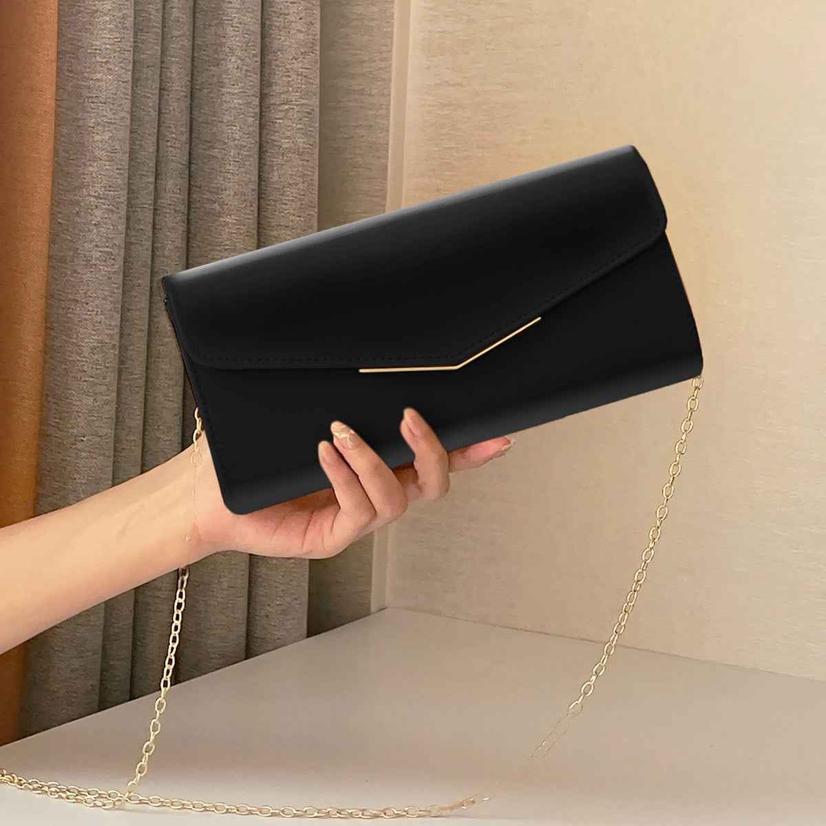 PU Chain Envelope Crossbody Bag — Urban Minimalist Style