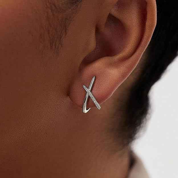 New Cross Zircon Stud Earrings For Women Minimalist Versatile Earrings Luxury Elegant Jewelry