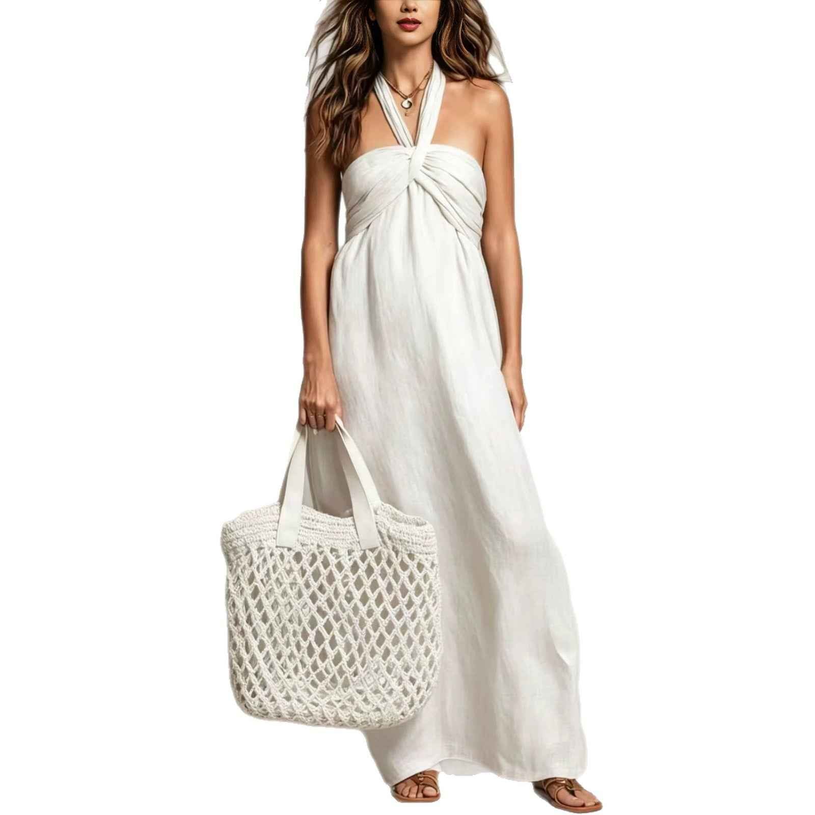 Womens Relaxed-fit Beach Vacation Dress