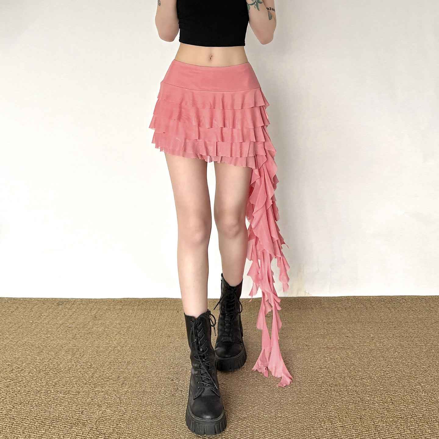 European And American-style Summer New Womens Multi-layer Ruffled Fringed Skirt