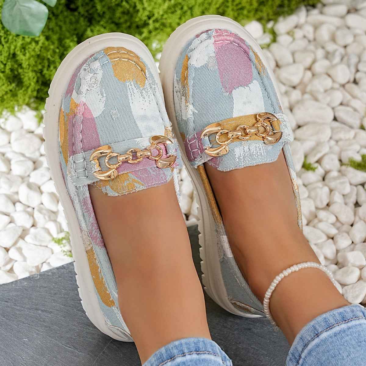 Colour-Block Canvas Sneakers — 4 Colours