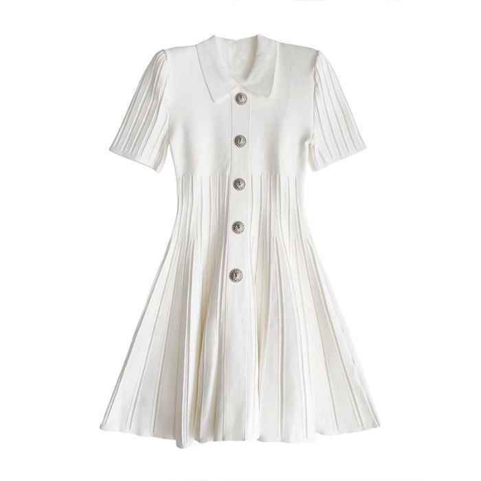New Womens Polo-neck Knitted Dress