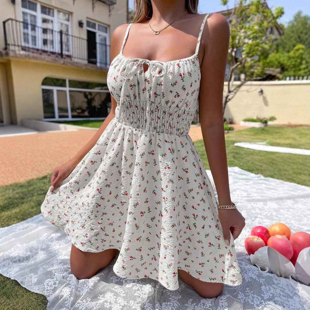 Floral Ruffle A-Line Maxi Dress – Sleeveless Summer Dress