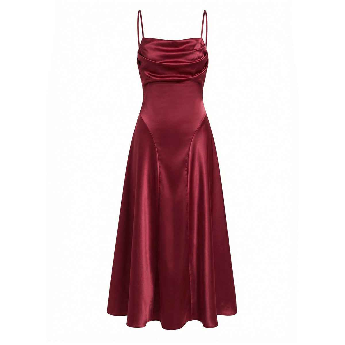 Fishtail Strap Dress Solid Color Chic And Sexy With Spaghetti Straps And A Square Neckline