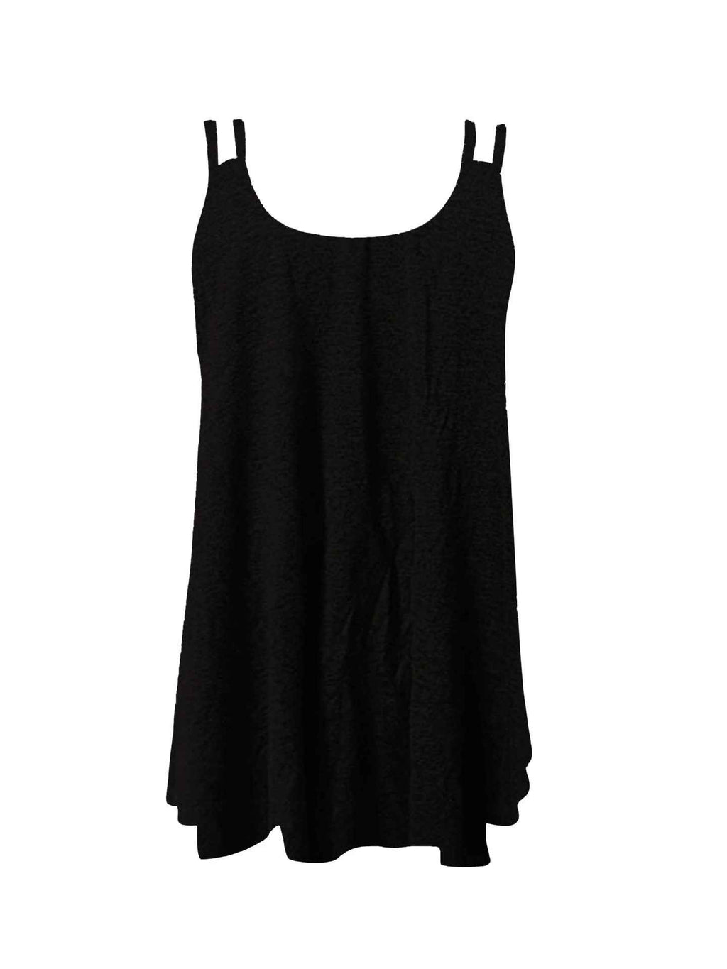 Women's Double Strap Asymmetric Hem Flowy Tank Top  Casual Sleeveless Loose Fit Cami For Summer