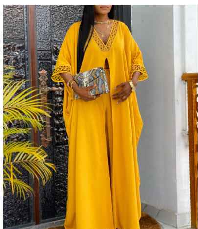 Long-sleeve Tunic And Drawstring Straight-leg Pants Set