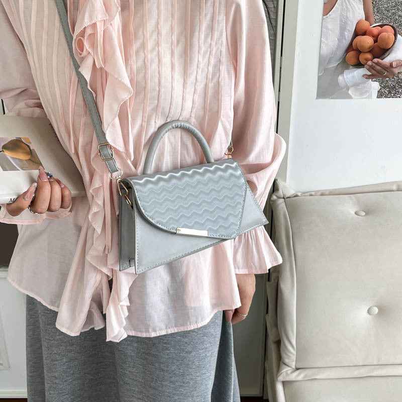 Solid-color Single-shoulder Commuter Niche Handheld Square Bag Womens Crossbody Bag