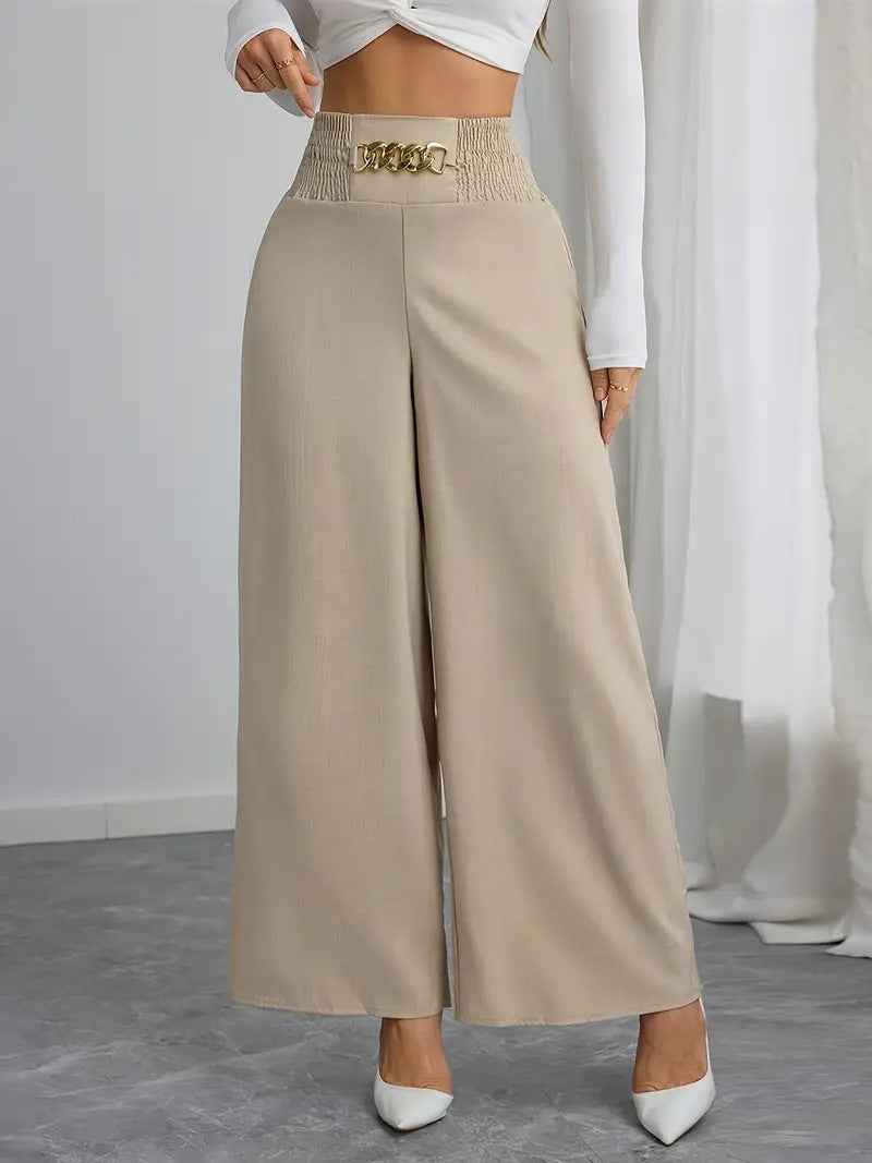 Women's High-Waist Wide-Leg Trousers – 3D Pattern, 5 Colours, S–XXL