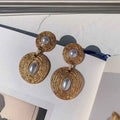 Retro Textured Pearl Long Dangle Earrings – Bold Hong Kong Style Jewelry