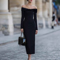 Women's One-Shoulder Elegant Midi Dress