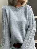 Gray Crew-neck Sweater Womens Top