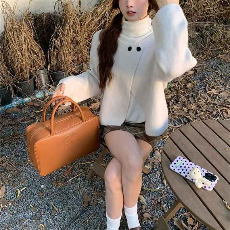 Women's Bishop-Sleeve Knit Cardigan — Two-Button Elegant Style