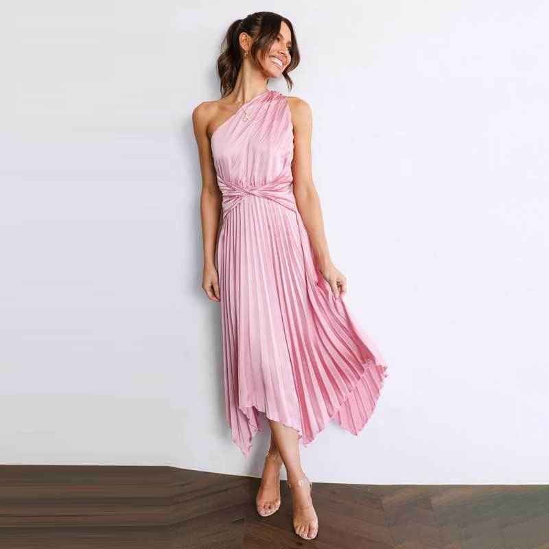 Women's Asymmetric Hem Sleeveless Maxi Dress