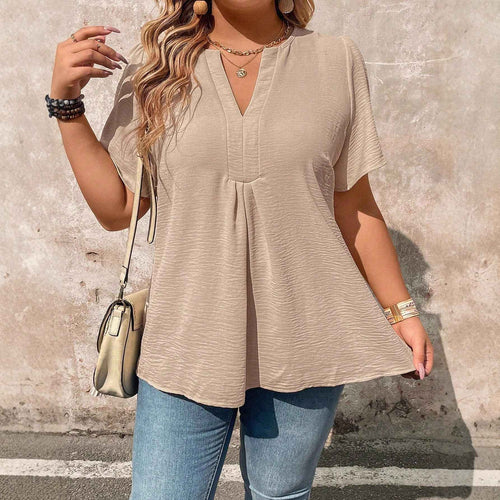 3D Effect Loose-Fit Spandex Pullover Top