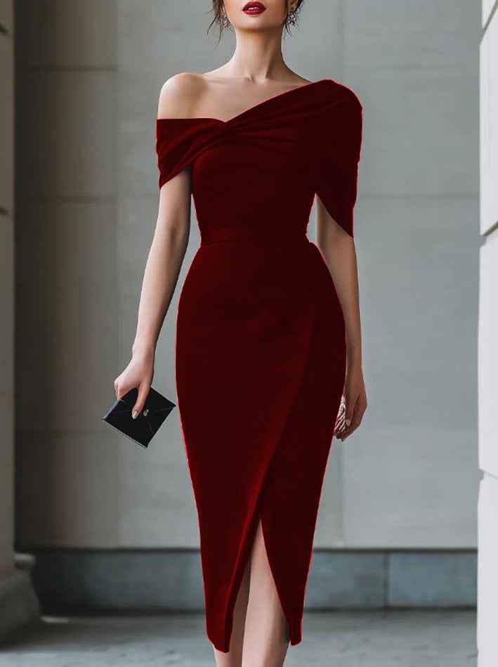 Women's Slim-Fit Patchwork Bodycon Midi Dress — 3 Colours