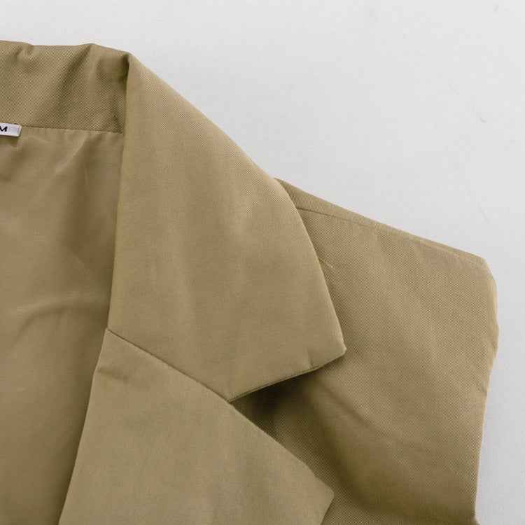 Khaki Oversized Sleeveless Blazer & Shorts Co-ord Set